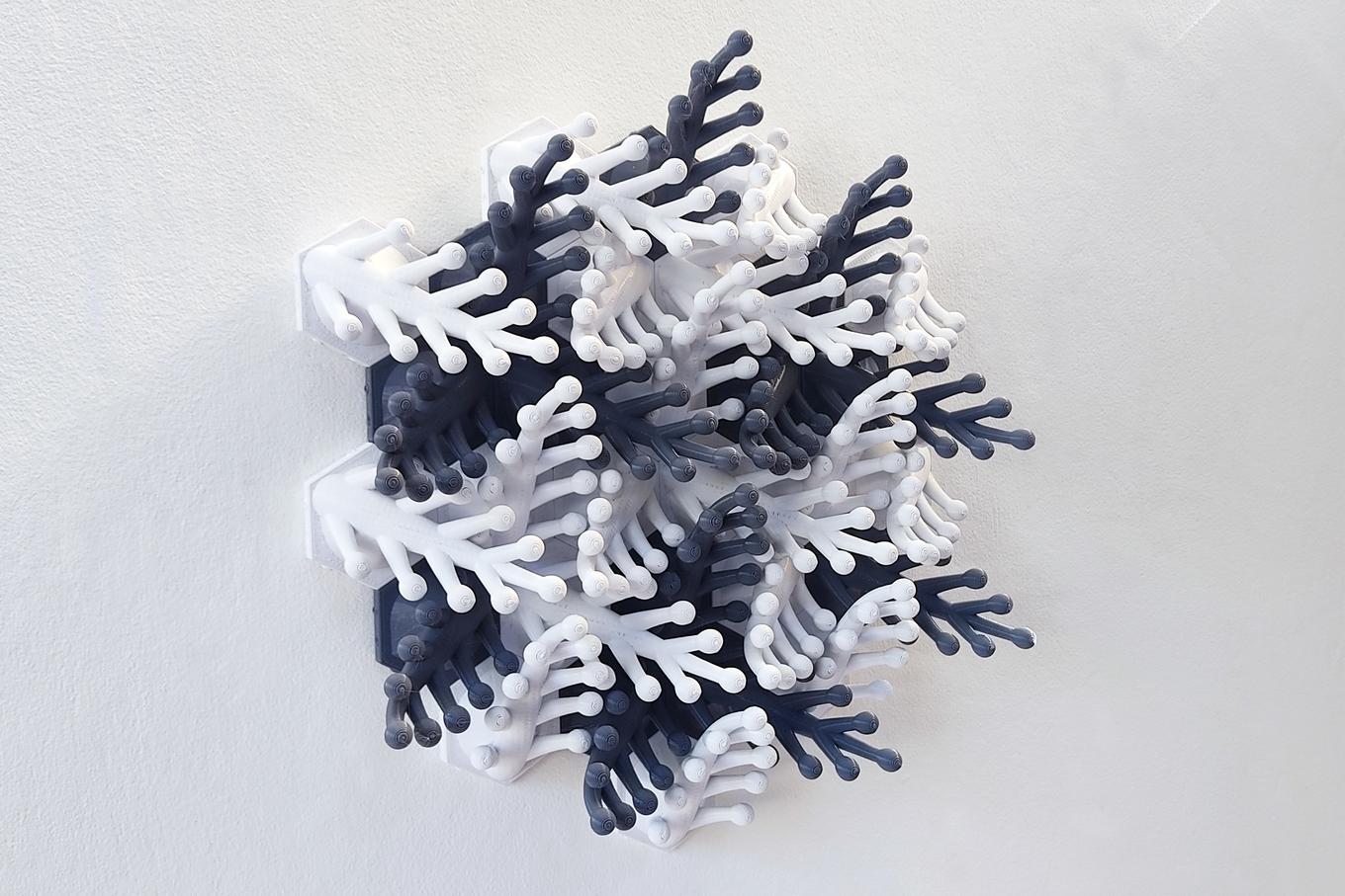Coral Snowflake | Herschel Shapiro | White Gray Parametric Wall Sculpture Coral Snowflake | Herschel Shapiro | White Gray Parametric Wall Sculpture