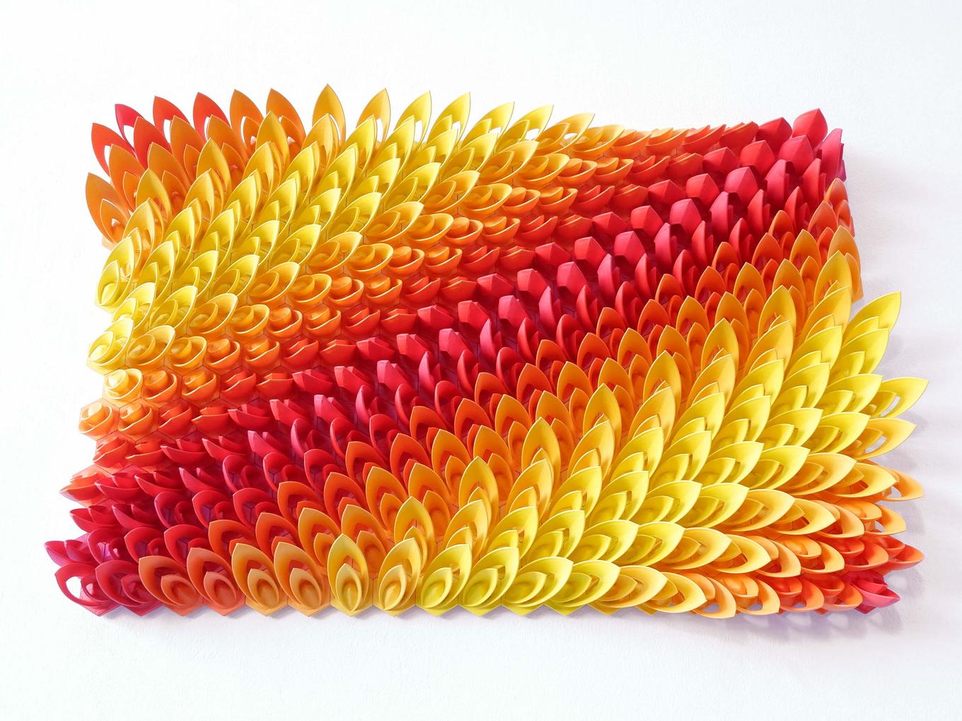 Fire Lotus | Herschel Shapiro | Modern Dimensional 3D Wall Art Mosaic Fire Lotus | Herschel Shapiro | Modern Dimensional 3D Wall Art Mosaic