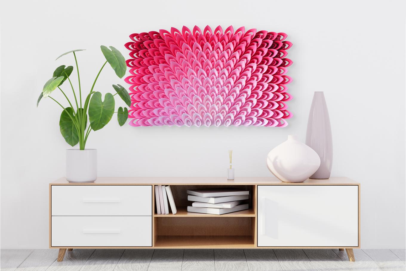 Flourshing Lotus | Herschel Shapiro | Modern Dimensional 3D Wall Art Mosaic Flourshing Lotus | Herschel Shapiro | Modern Dimensional 3D Wall Art Mosaic