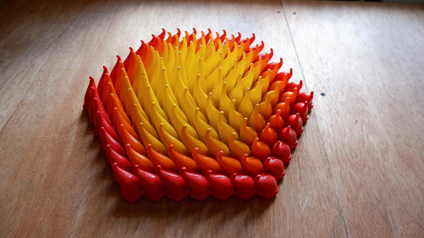 Fiery Sprouts | Herschel Shapiro | Hexagon 3D Wall Art Fiery Sprouts | Herschel Shapiro | Hexagon 3D Wall Art