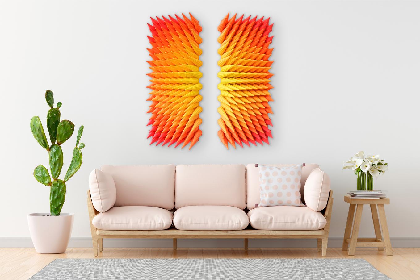 Sun Burst | Herschel Shapiro | Modern Dimensional 3D Wall Art Mosaic Sun Burst | Herschel Shapiro | Modern Dimensional 3D Wall Art Mosaic