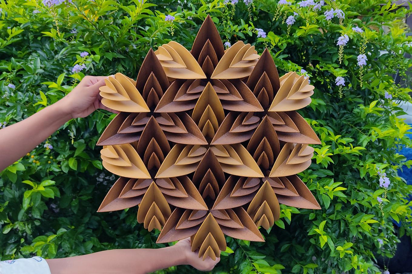 Deep Petals | Herschel Shapiro | Wooden Mosaic 3D Wall Art