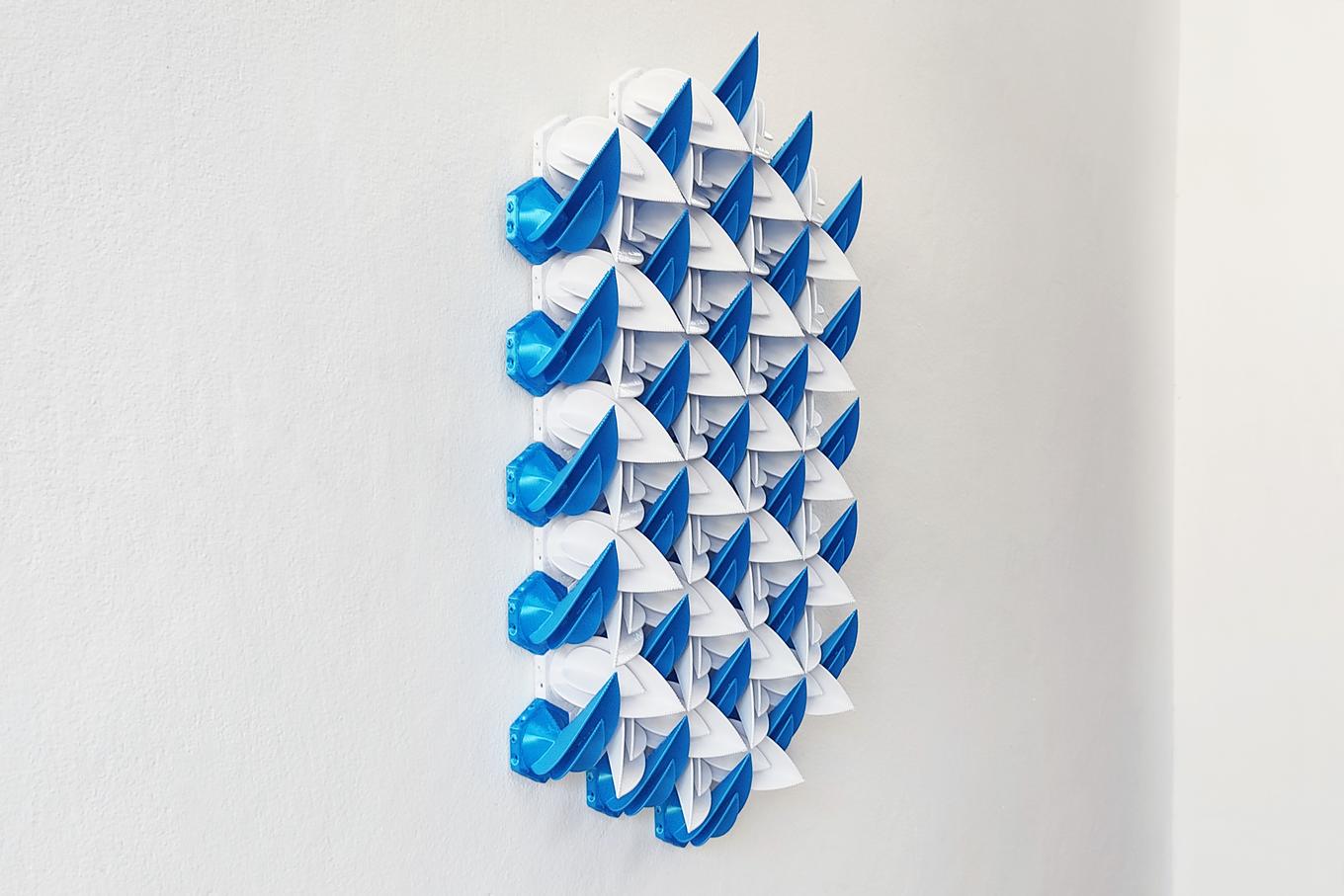 Snow Shards | Herschel Shapiro | Blue White Dimensional Mosaic