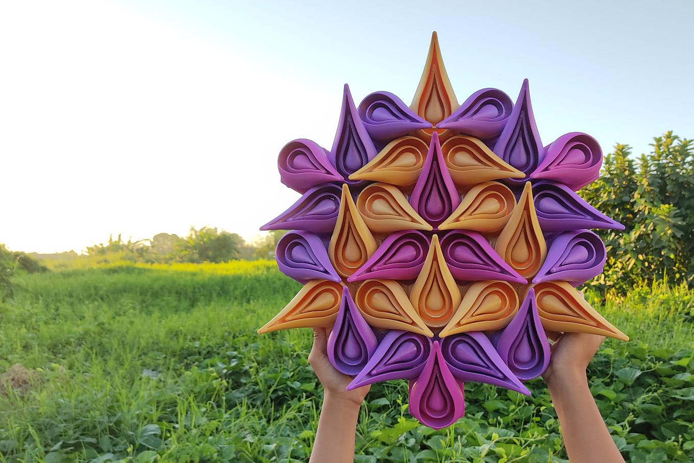 Royal Mandala | Herschel Shapiro | Abstract Purple Gold Wall Sculpture