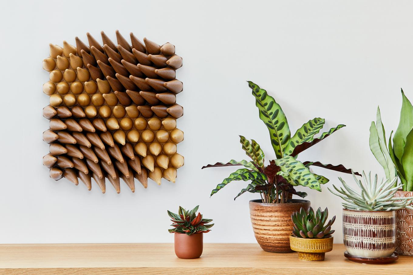 Wooden Sweepy Sprouts | Herschel Shapiro | Modern Dimensional 3D Wall Art Mosaic Wooden Sweepy Sprouts | Herschel Shapiro | Modern Dimensional 3D Wall Art Mosaic