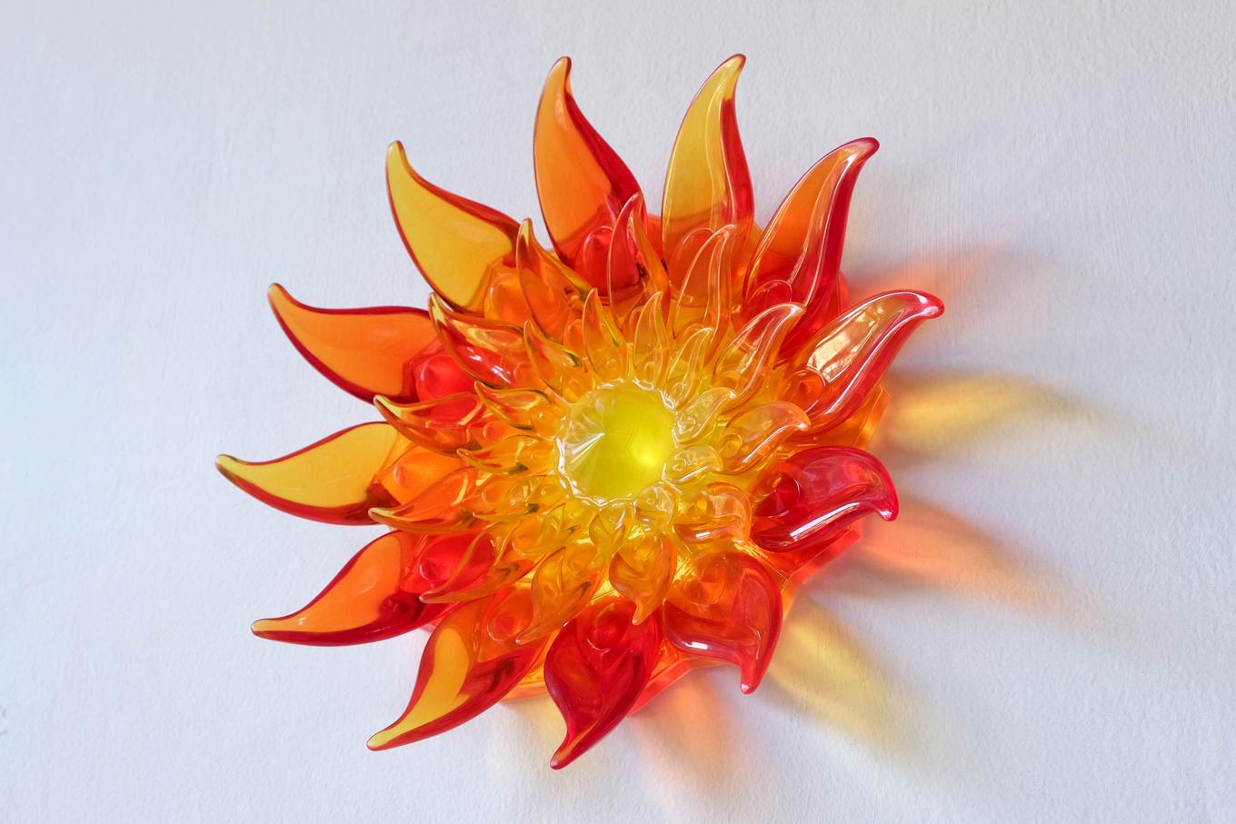 Fire Flower | Herschel Shapiro | Resin Wall Sculpture Fire Flower | Herschel Shapiro | Resin Wall Sculpture