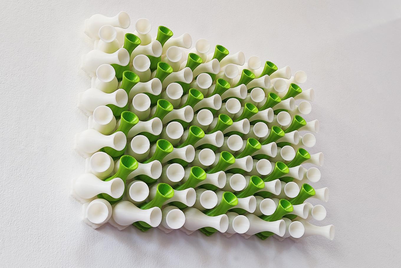 Ogre Ears | Herschel Shapiro | Green White Dimensional Mosaic