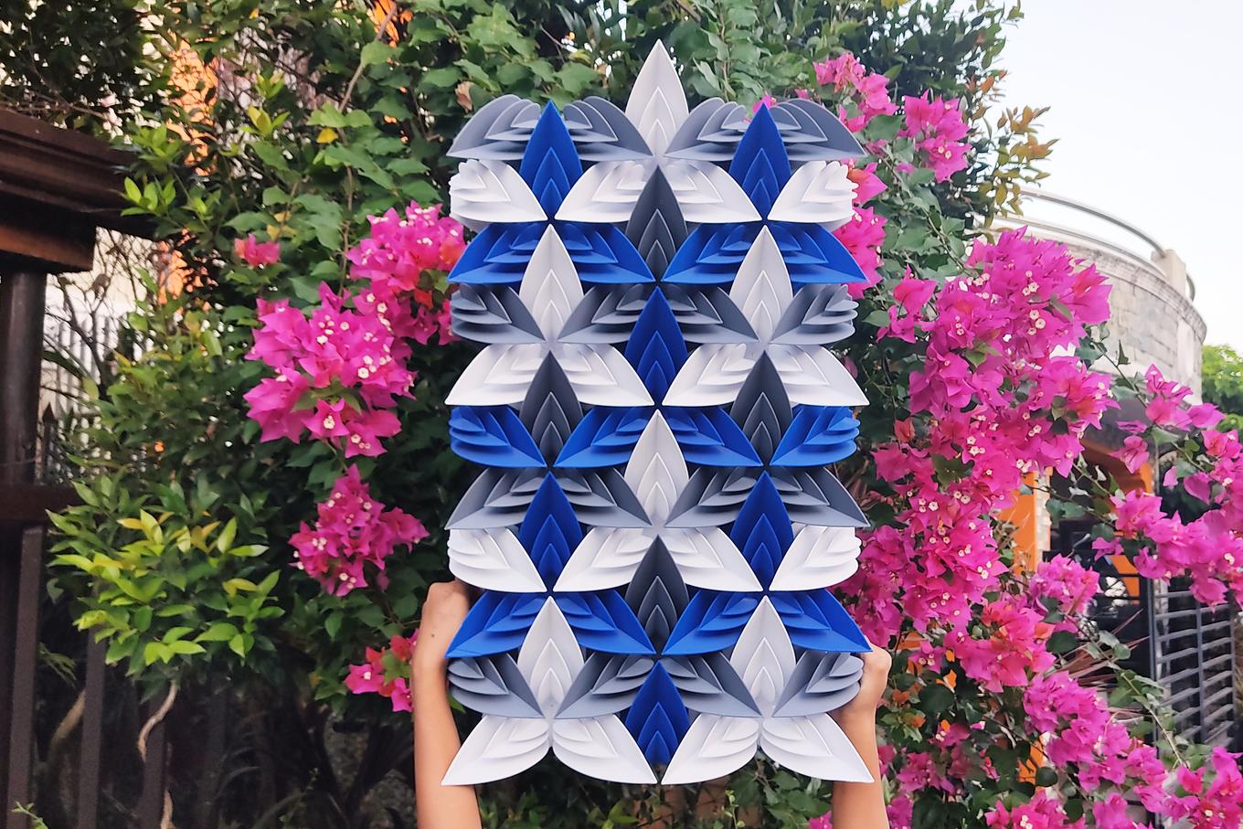 The Blues | Herschel Shapiro | Modern Parametric Blue Gray Geometric Mosaic The Blues | Herschel Shapiro | Modern Parametric Blue Gray Geometric Mosaic